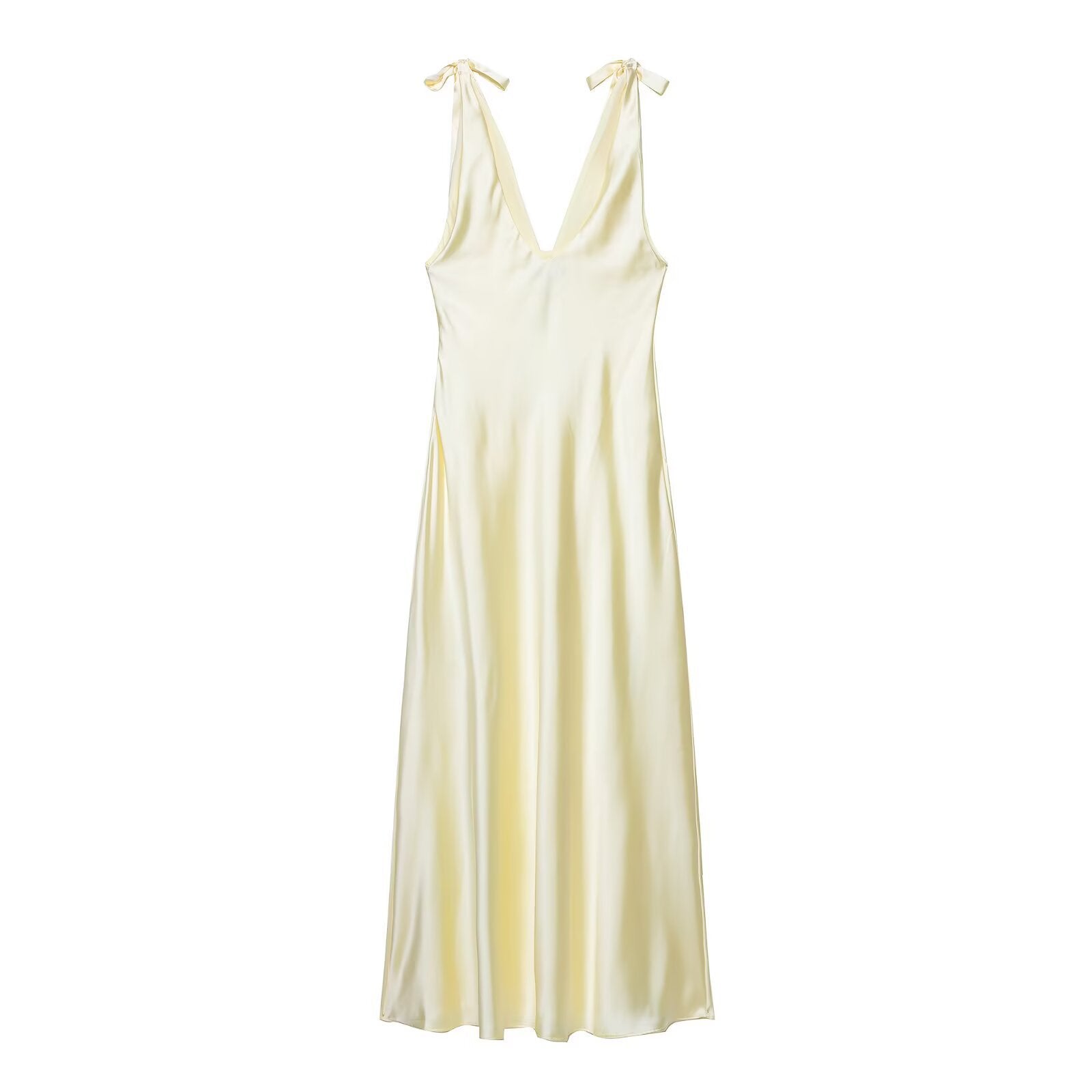 Robe en soie – ornée de belles bretelles en nœuds papillon