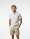 Chemise coton et lin - Col Henley
