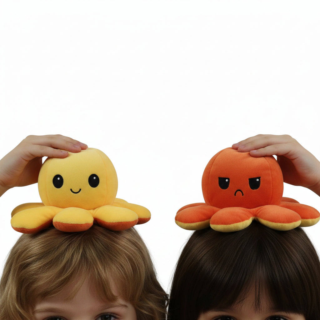 Peluche - Pieuvre réversible 20 cm
