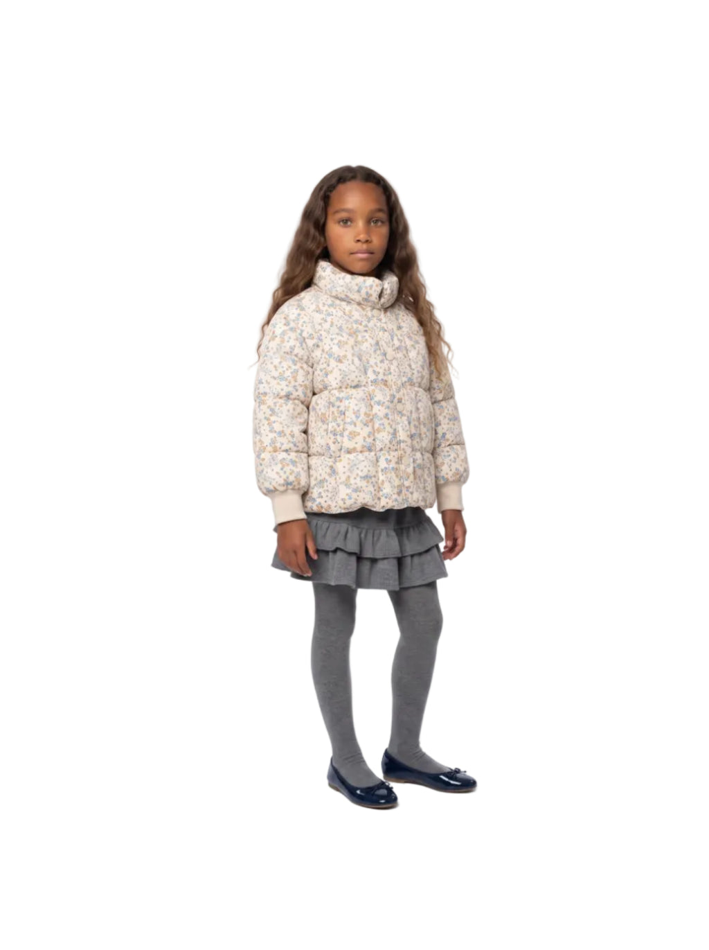 Manteau Rembourré en Coton à Motif Floral — Éléa
