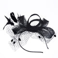 Chapeau élégant en lin avec plume et nœud — Ava