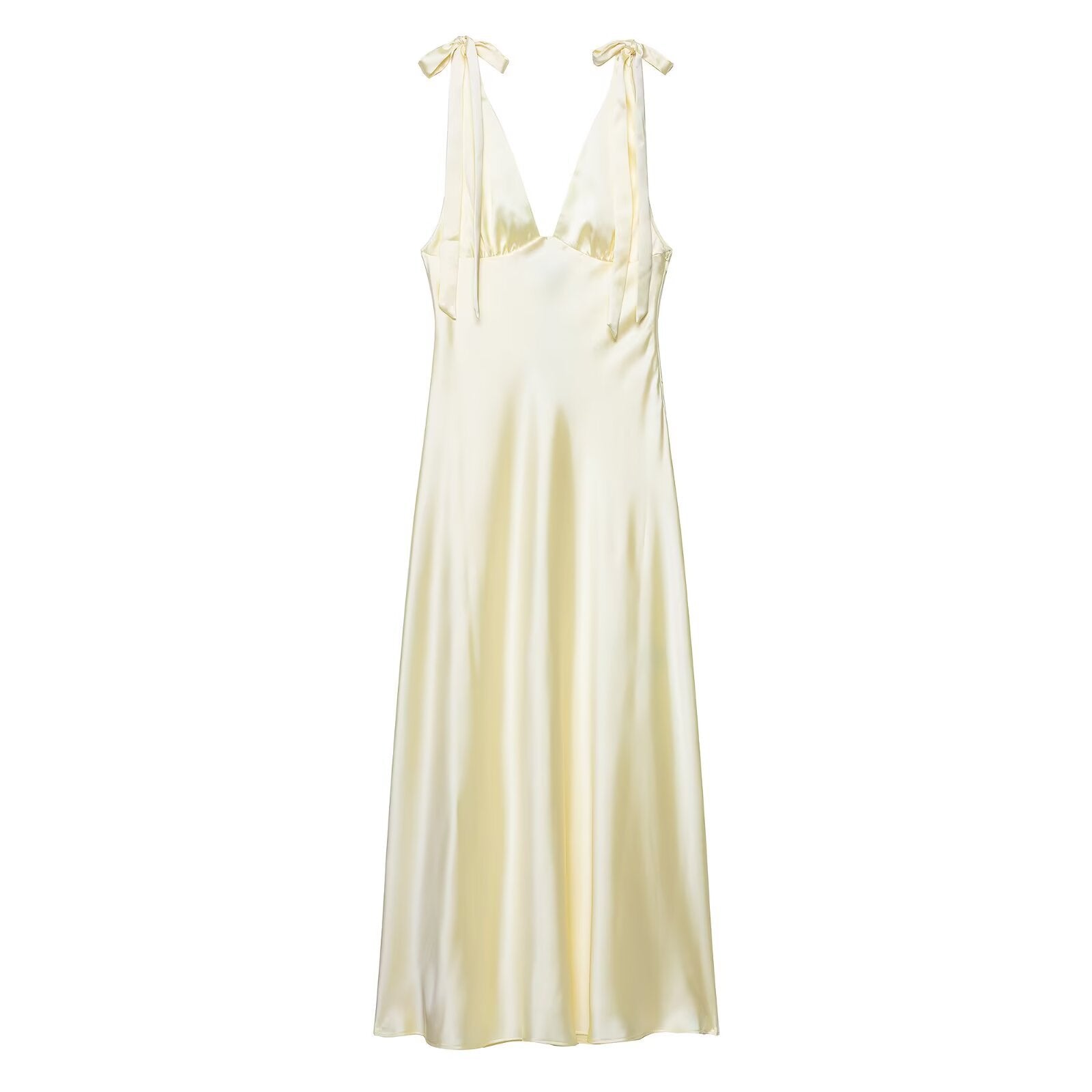 Robe en soie – ornée de belles bretelles en nœuds papillon