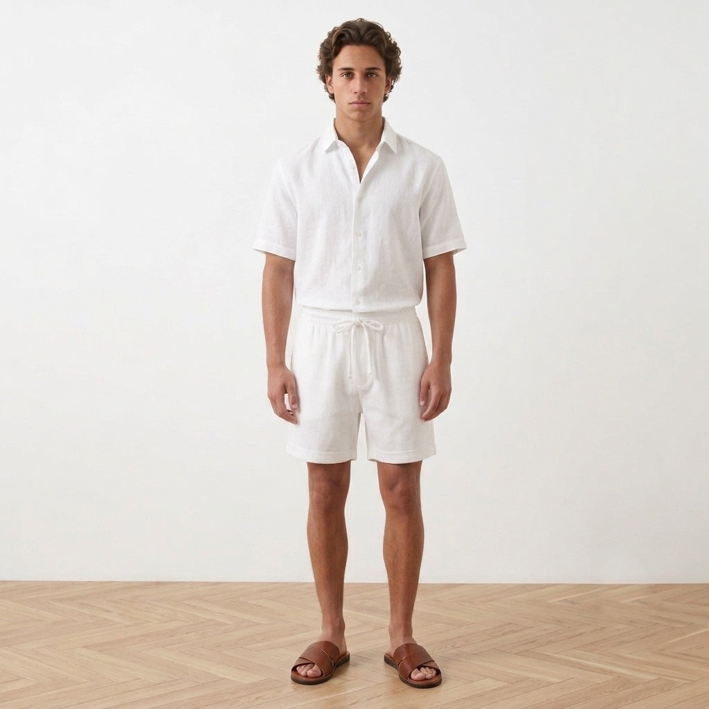 Short aus Leinen und Baumwolle