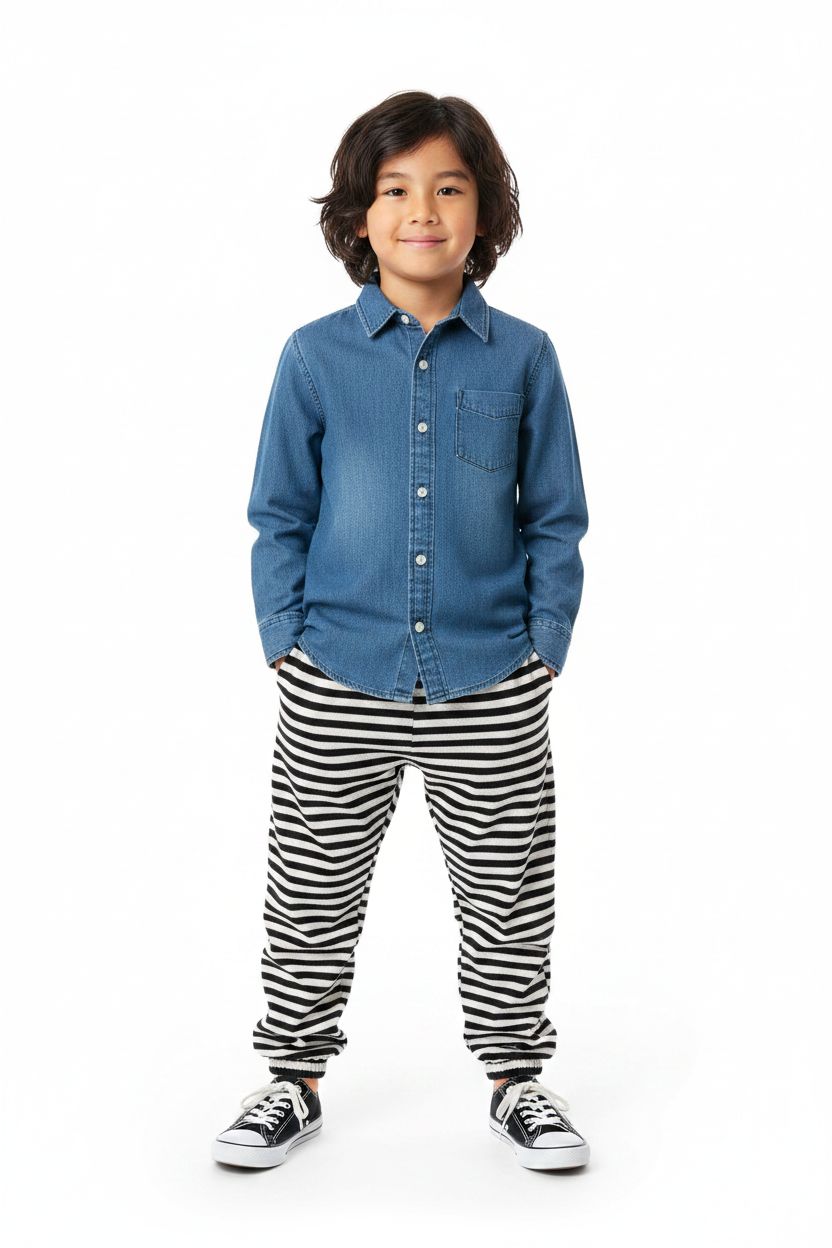 Pantalon - Rayures noires et blanches