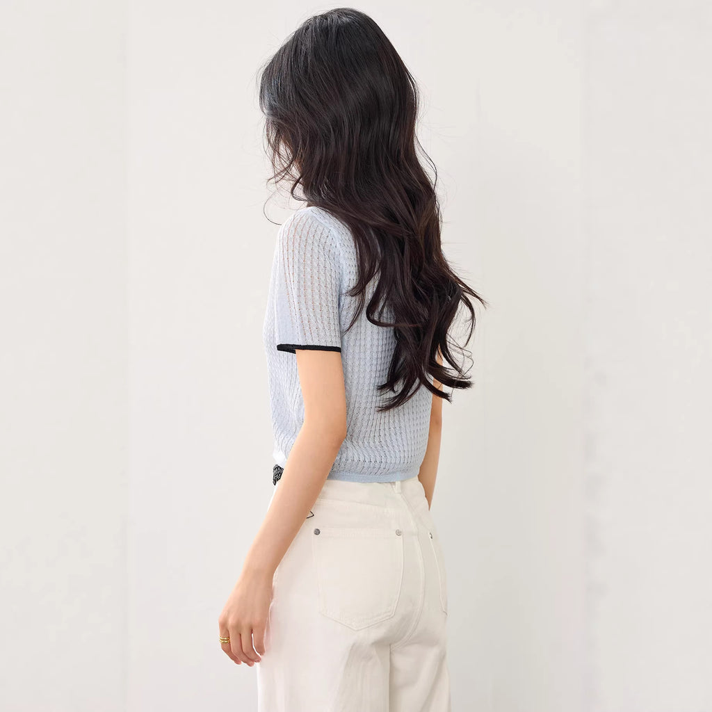 Polo en maille de soie – Lise