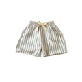 Short vintage en lin et coton - Motifs rayures