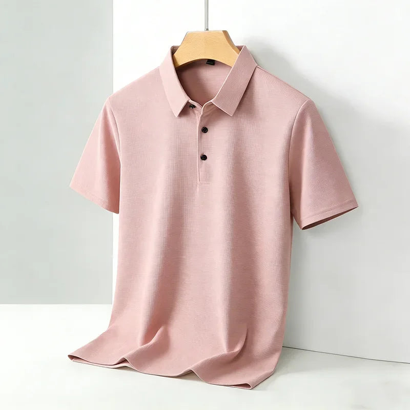 Polo à manches courtes et col classique pour hommes, décontracté, respirant, été, quotidien, mode bureau, t-shirt pour hommes, 2026