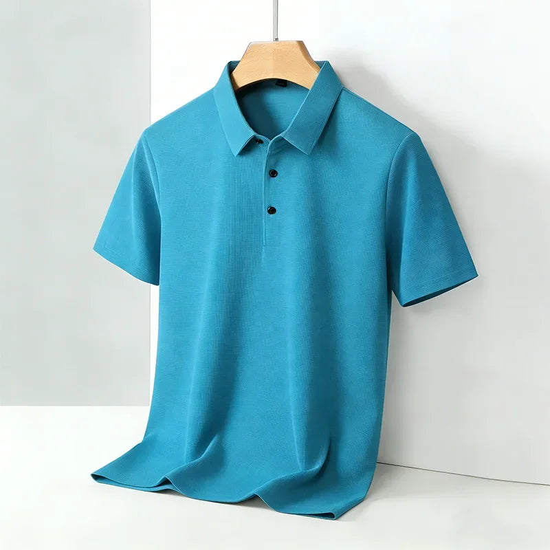 Polo à manches courtes et col classique pour hommes, décontracté, respirant, été, quotidien, mode bureau, t-shirt pour hommes, 2026