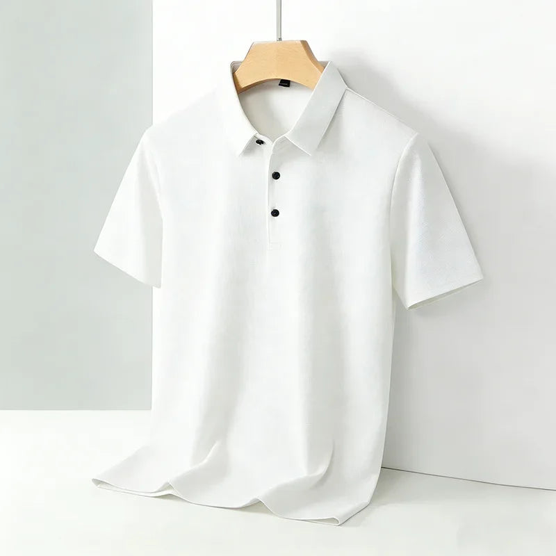 Polo à manches courtes et col classique pour hommes, décontracté, respirant, été, quotidien, mode bureau, t-shirt pour hommes, 2026