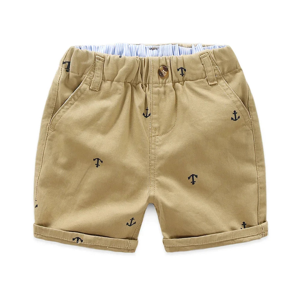 Short élégant en coton – Petites ancres marines