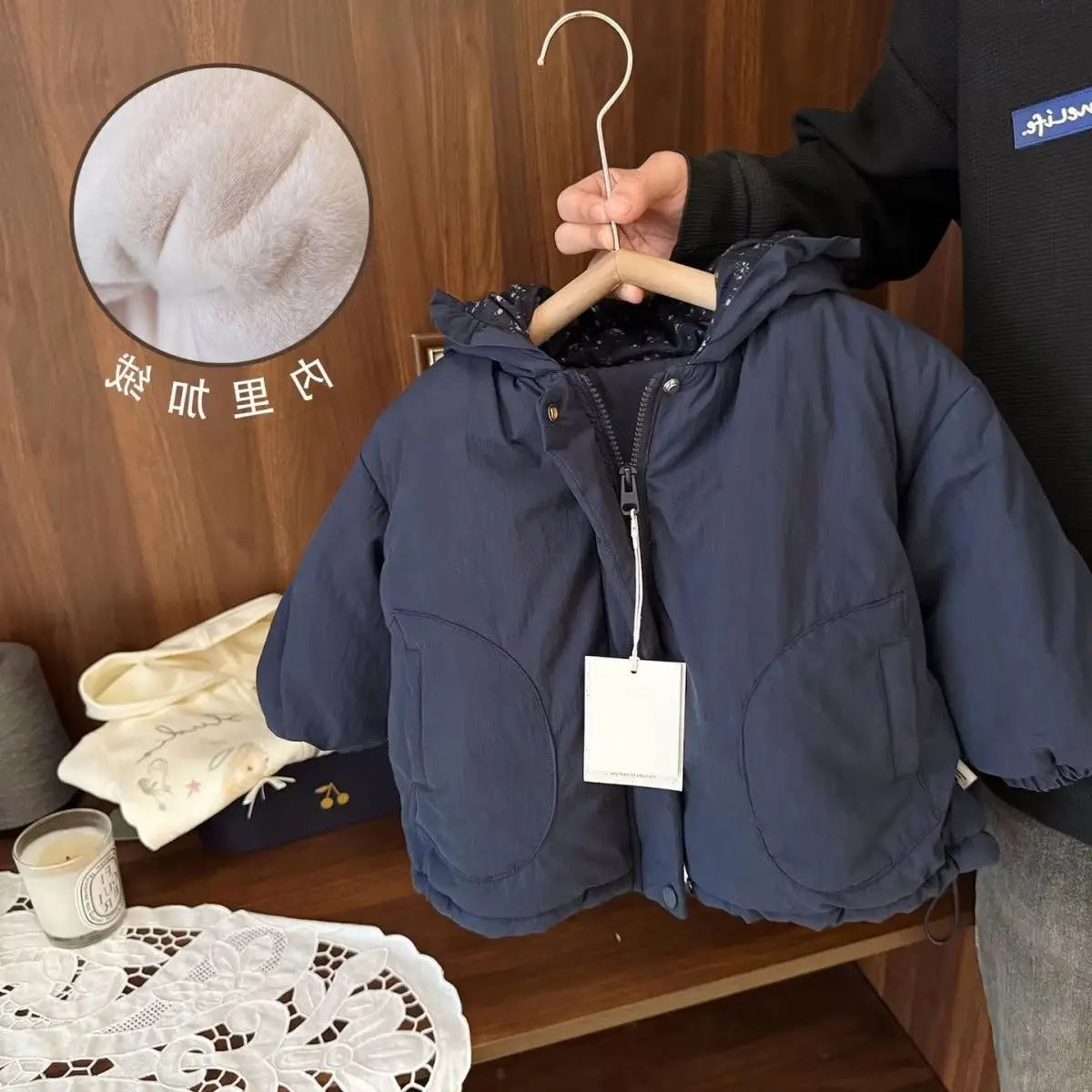 Manteau d'hiver épais et chaud doublé polaire pour enfant — Victoria