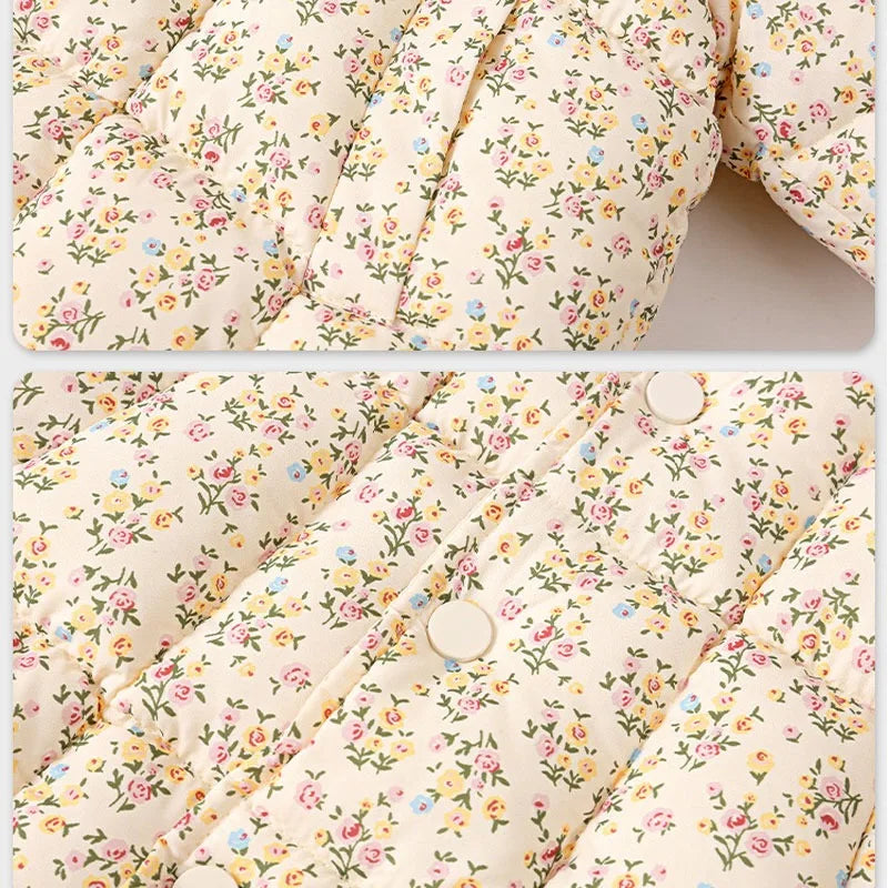 Manteau Rembourré en Coton à Motif Floral — Éléa