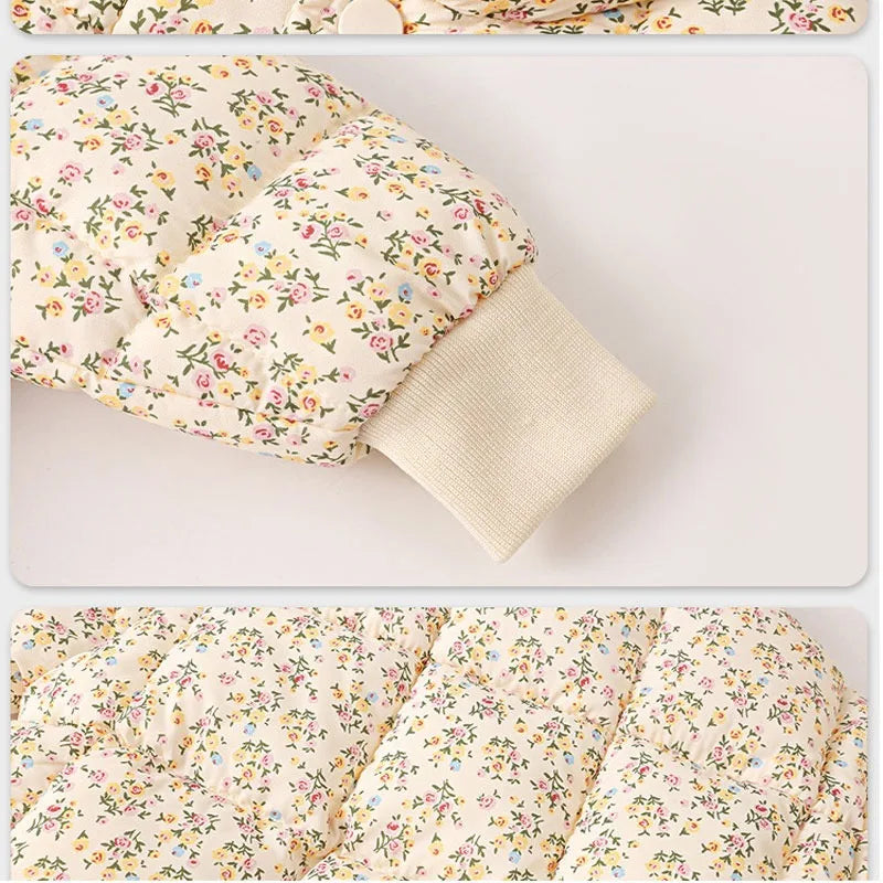 Manteau Rembourré en Coton à Motif Floral — Éléa