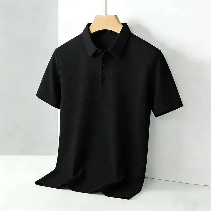Polo à manches courtes et col classique pour hommes, décontracté, respirant, été, quotidien, mode bureau, t-shirt pour hommes, 2026