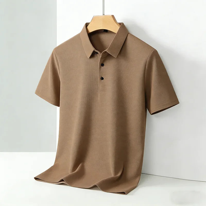 Polo à manches courtes et col classique pour hommes, décontracté, respirant, été, quotidien, mode bureau, t-shirt pour hommes, 2026