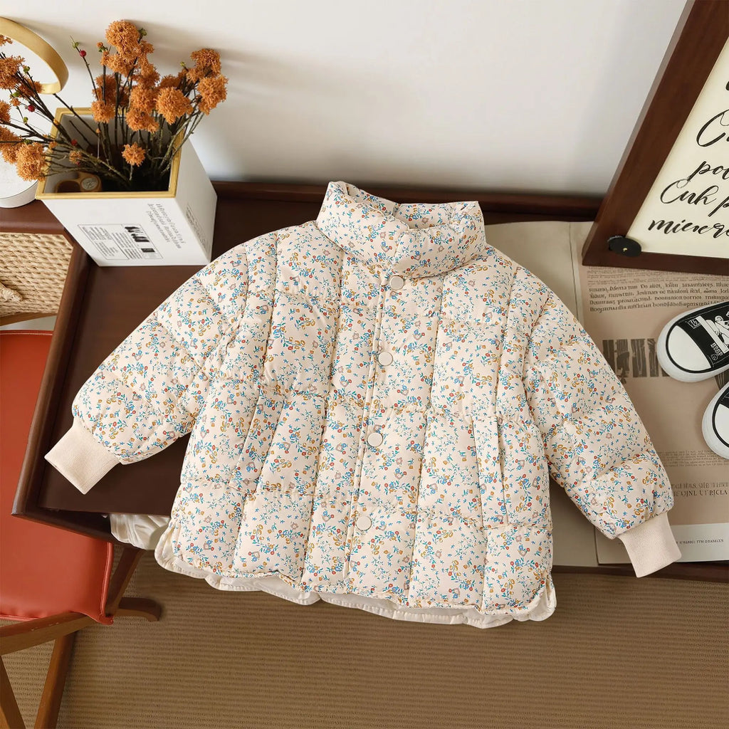 Manteau Rembourré en Coton à Motif Floral — Éléa