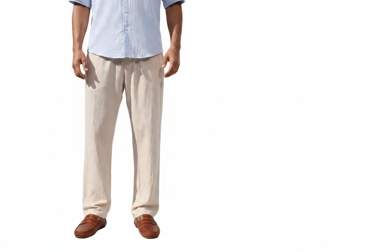 Elegante Hose aus Baumwolle und Leinen