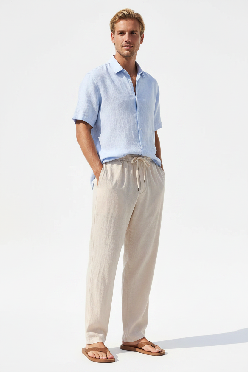 Pantalon en lin - Coupe droite