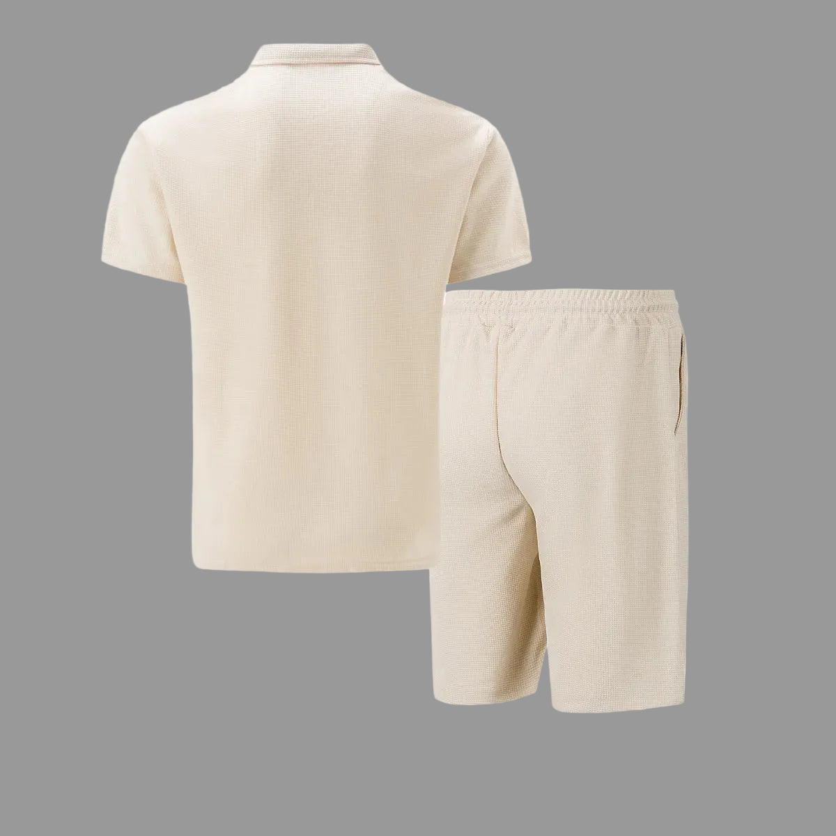Beiges Polo- und Short-Set