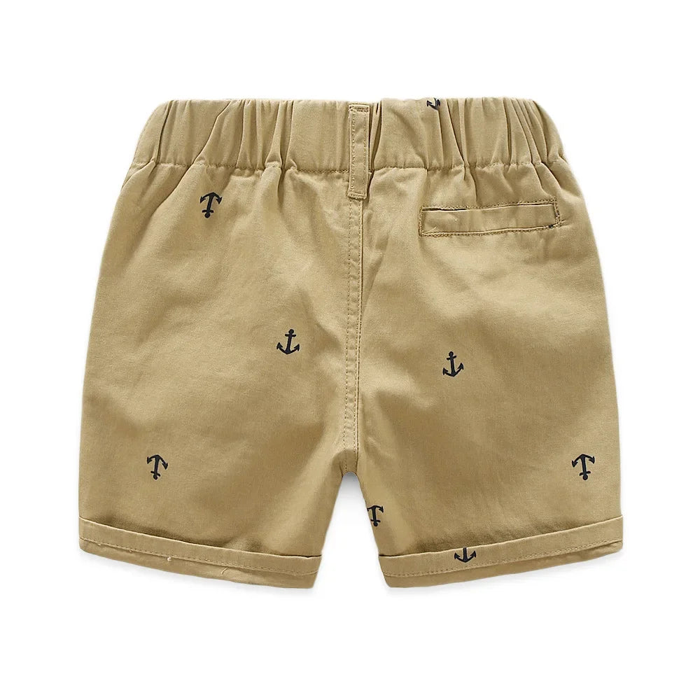Short élégant en coton – Petites ancres marines